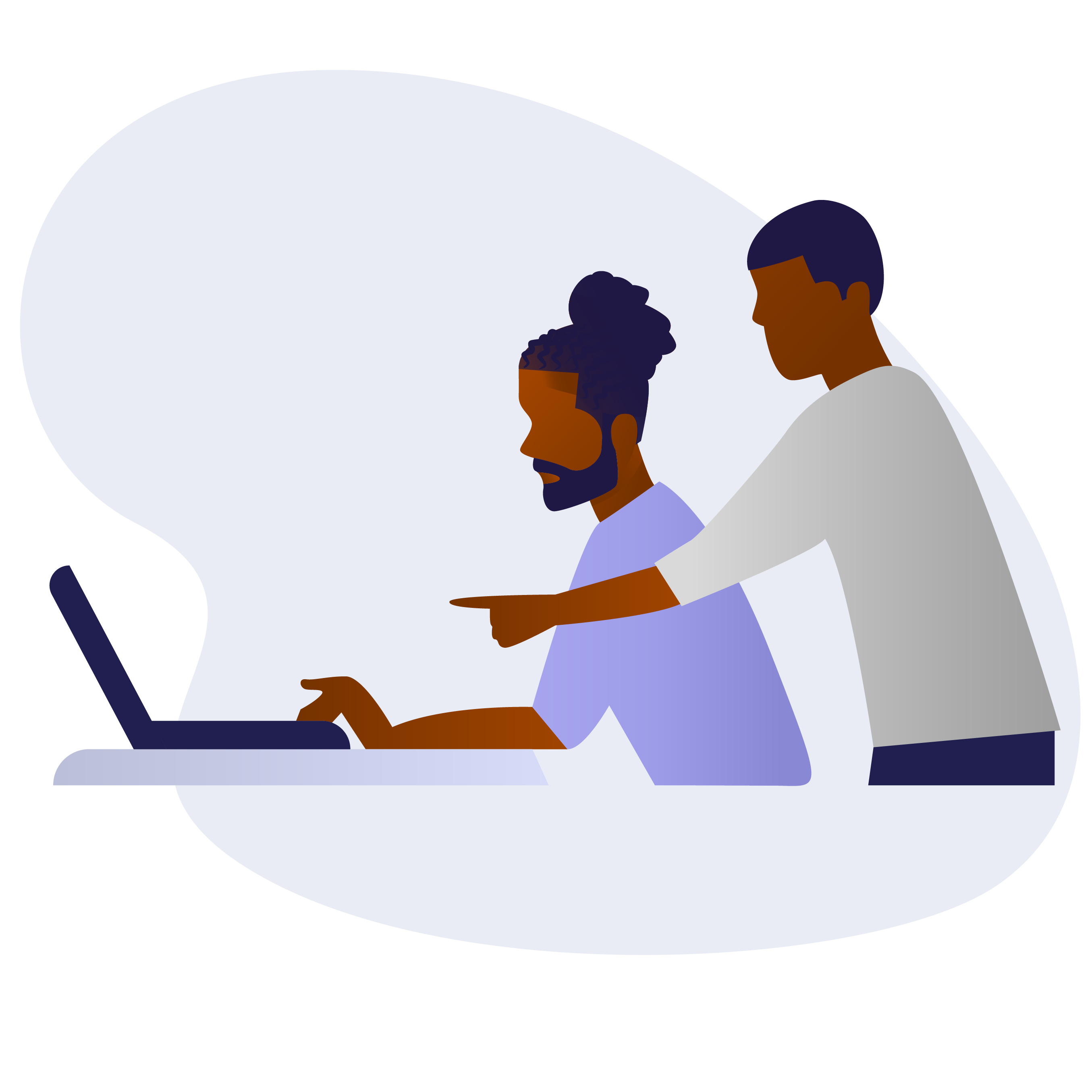 Vector illustration of two black Men Using Laptop